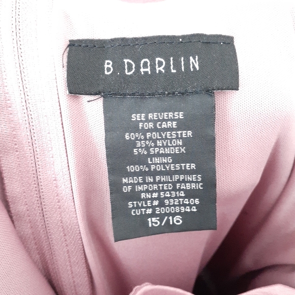 B. Darlin Scalloped Off Shoulder Dress Sz 15/16 Mauve 907 - Picture 5 of 6